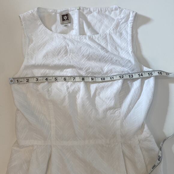 Anne Klein Lightweight Cotton Sleeveless Midi Dress Chevron Pattern EUC Sz 6 - Picture 8 of 12